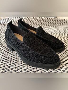 Rothy’s the Lug Loafer Black Boucle Size 6.5